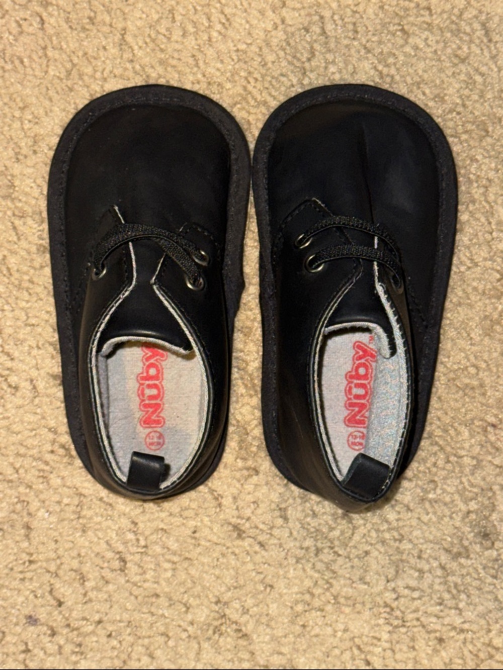 Nuby Toddler Black Lace-Up Dress Shoes